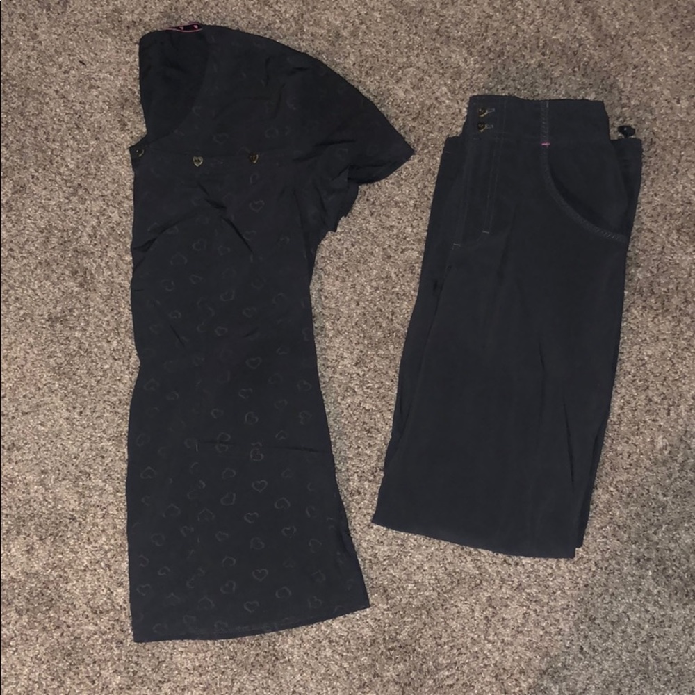 Gray Heart&Soul Scrub Set